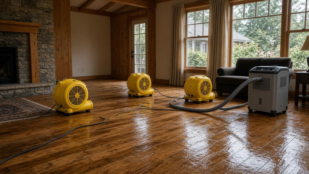 Water damage restoration process step 2 in Abbotsford BC