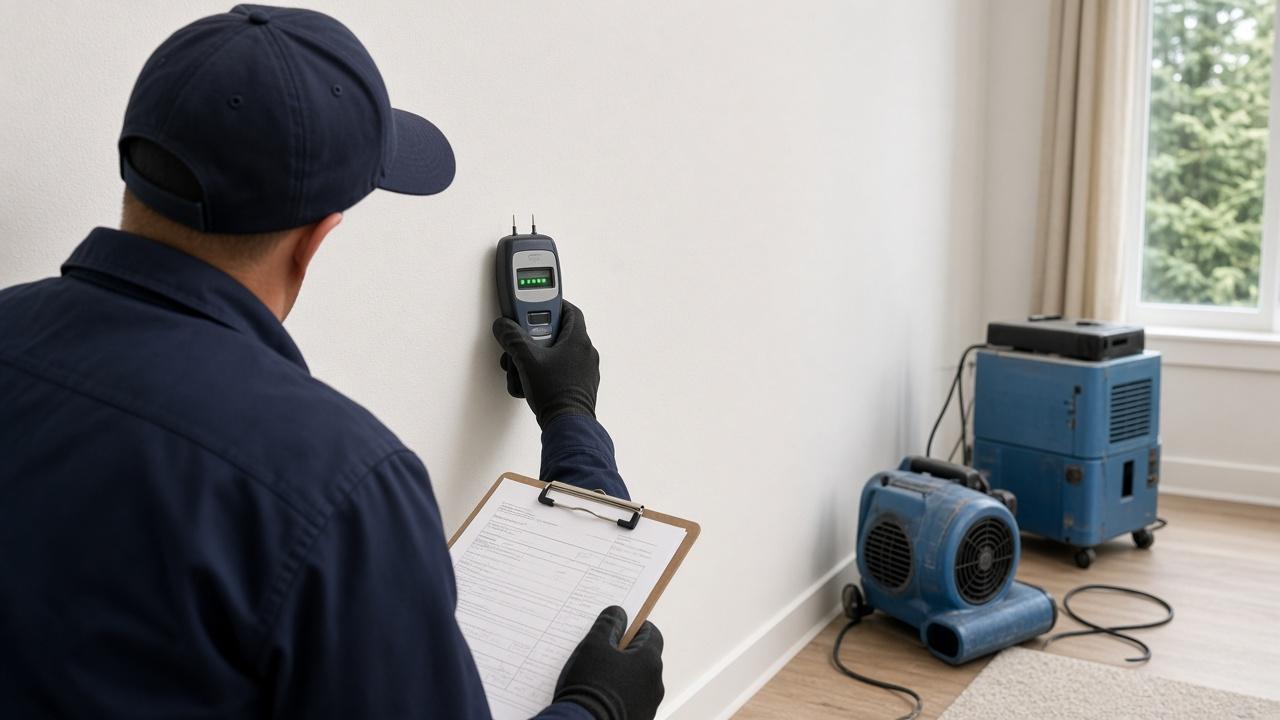 Water damage restoration process step 3 in Abbotsford BC